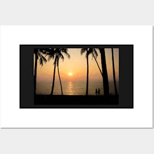 Tropical beach at sunset (Artistic) Posters and Art